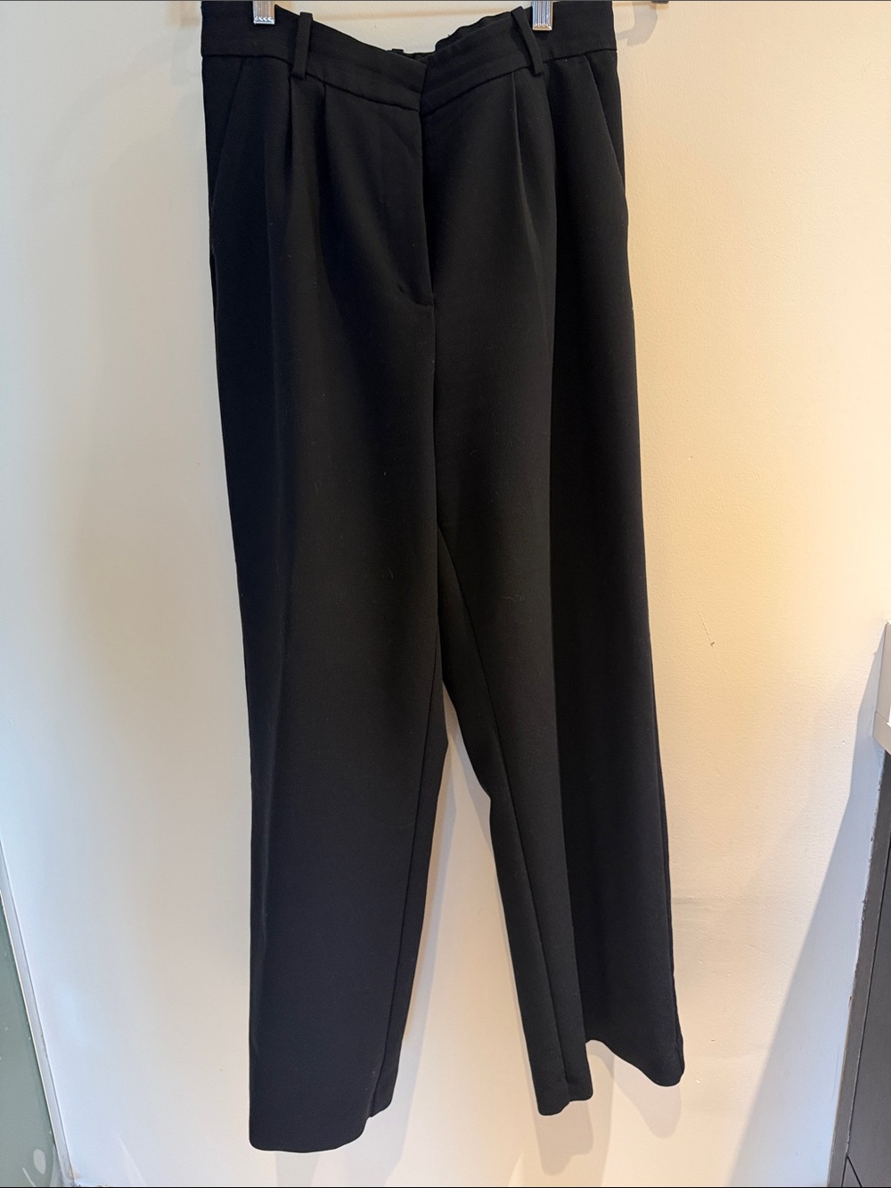Abercrombie & Fitch Black Wide-Leg Tailored Pants